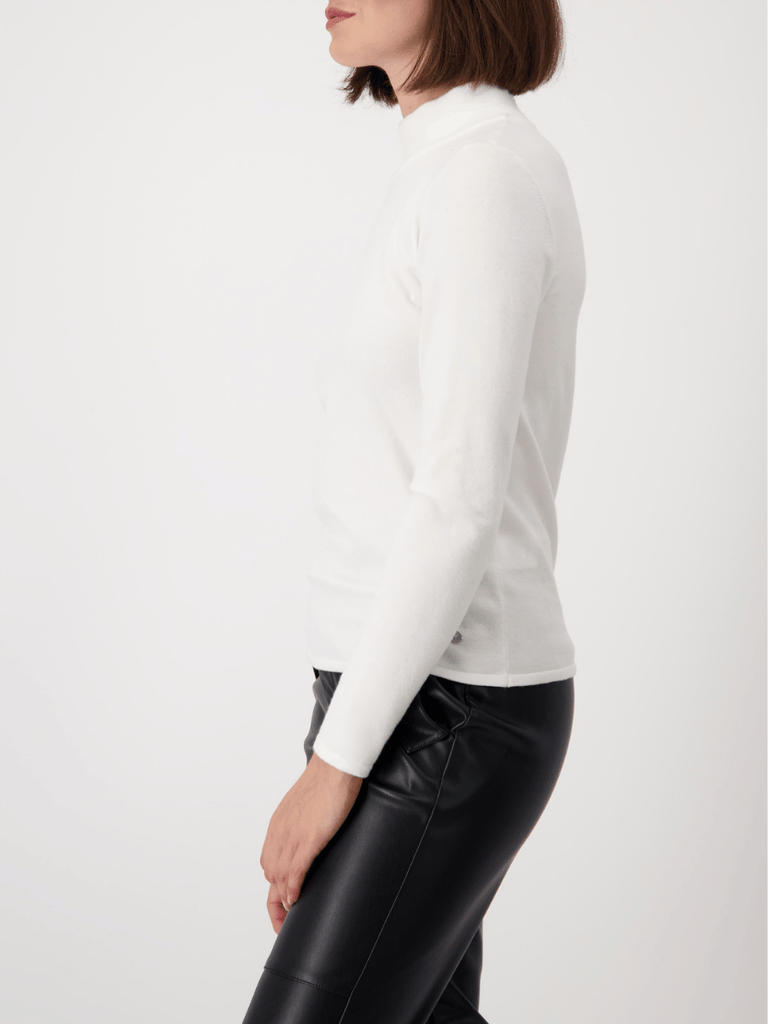 Monari Mock Turtle Knit in Cream Discover the Elegant Monari Collection at Signature of Double Bay, Shop Stylish Knitwear, Dresses, and Tops Online from Sydney's Premier Mature Fashion Boutique