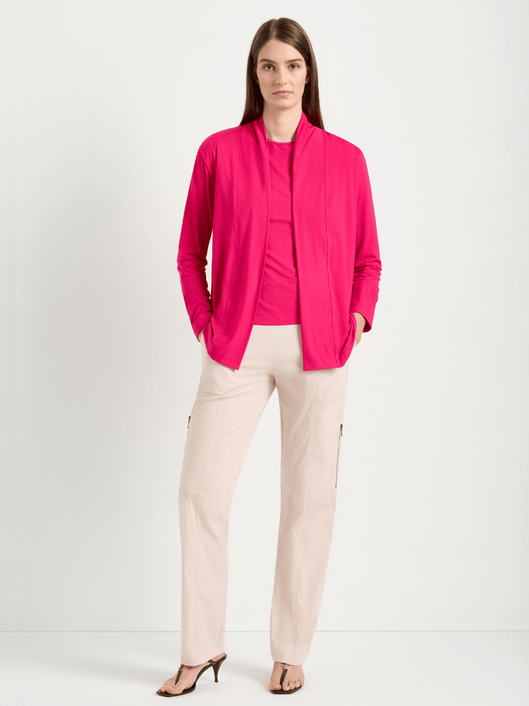 Mela Purdie Long Sleeve Pull-On Jacket in Cerise Pink 4173 Mela Purdie Stockist Online Australia Signature of Double Bay Tops Dresses Elegant Clothing