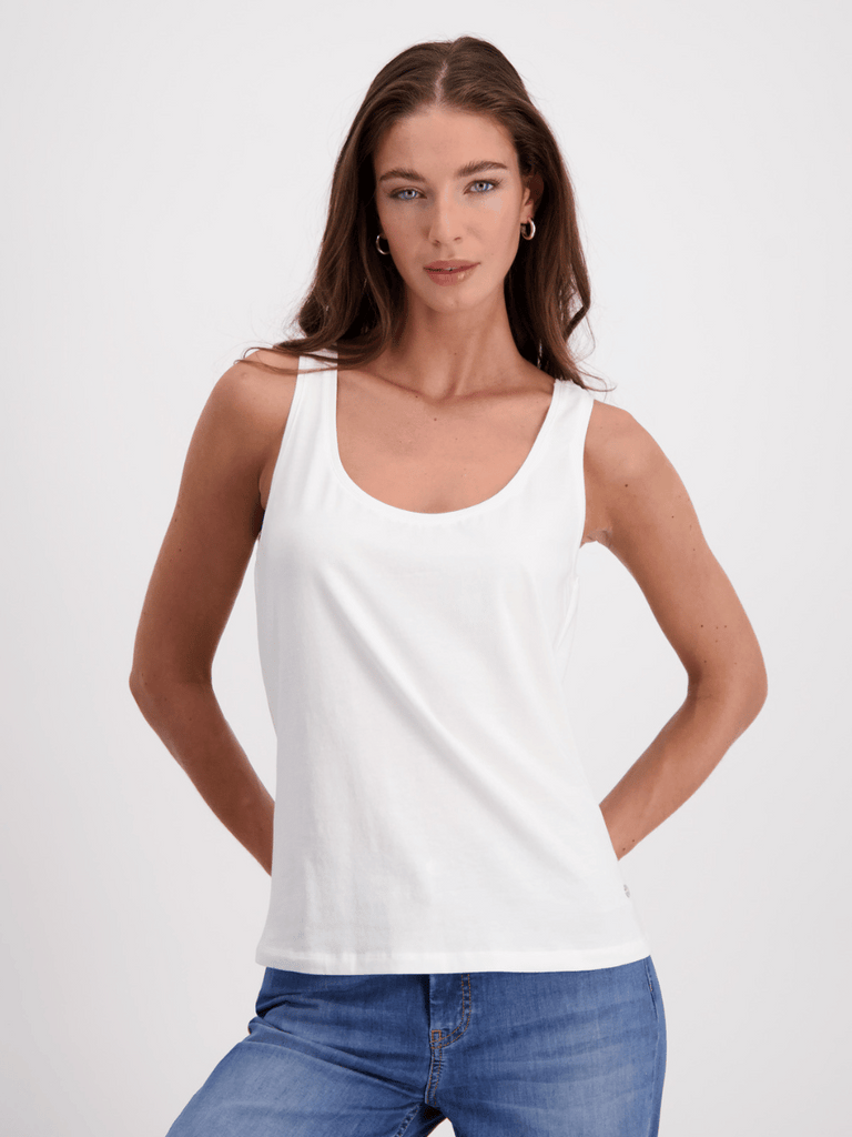 Monari Basic Cotton Camisole in Off White 408363 Discover the Elegant Monari Collection at Signature of Double Bay, Shop Stylish Knitwear, Dresses, and Tops Online from Sydney's Premier Mature Fashion Boutique