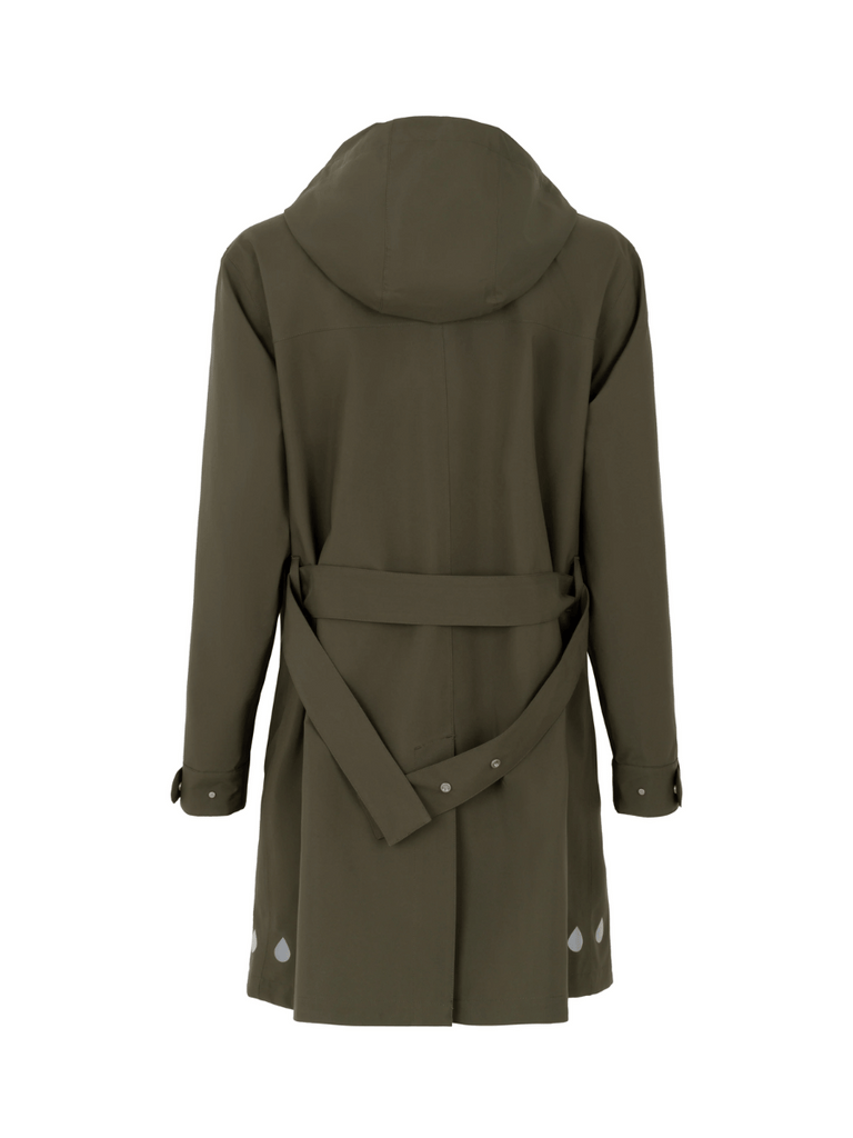 Regn Raincoats Grace Raincoat in Olive Regn women's raincoats blend functional and stylish elegant high-quality rainwear buy online signature of double bay official stockist sydney australia