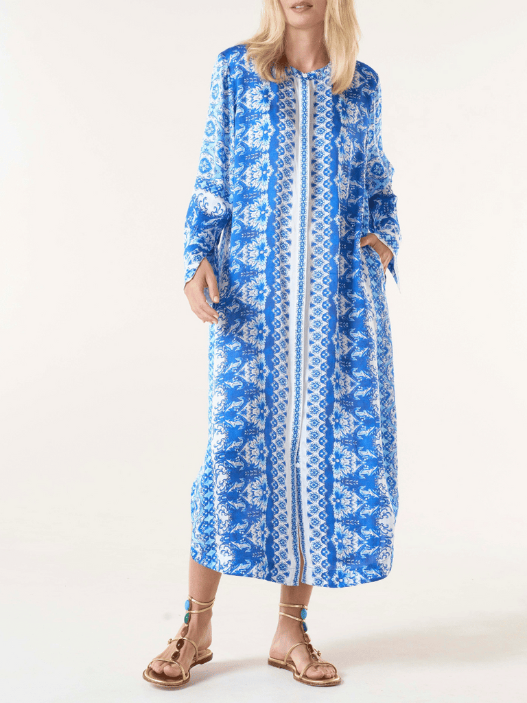 Oneseason Sani Maxi Dress in Kasbah Royal Print 7043 Oneseason One Season lightweight and stylish resort wear Australian fashion label official stockist Signature of Double Bay