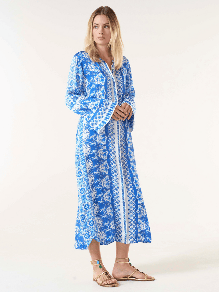 Oneseason Sani Maxi Dress in Kasbah Royal Print 7043 Oneseason One Season lightweight and stylish resort wear Australian fashion label official stockist Signature of Double Bay