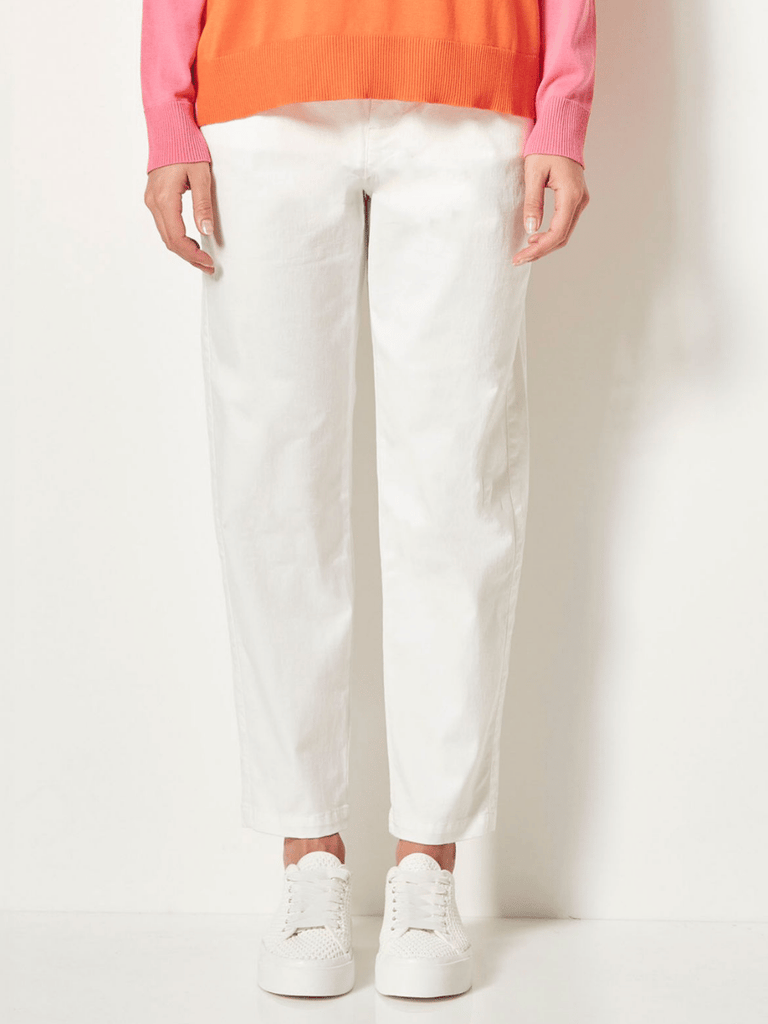 VERGE Stretch Adelaide Pocket Pant in White 8665 Verge Stockist Online Australia Signature of Double Bay Mature Fashion Acrobat Flattering