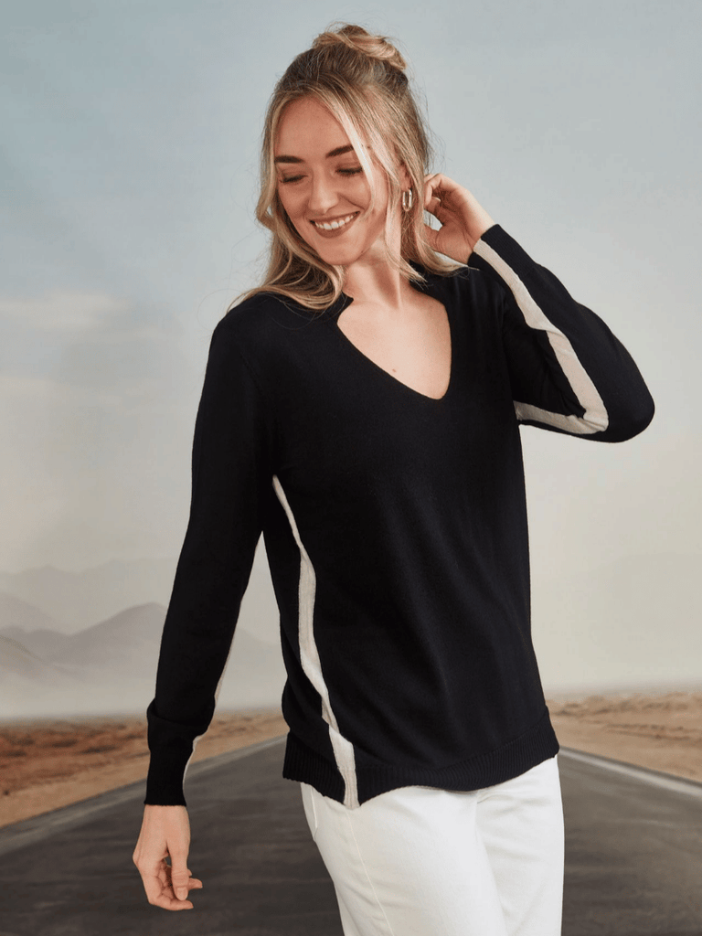 VERGE Manhattan Sweater in Black Verge Stockist Online Australia Signature of Double Bay Mature Fashion Acrobat Flattering