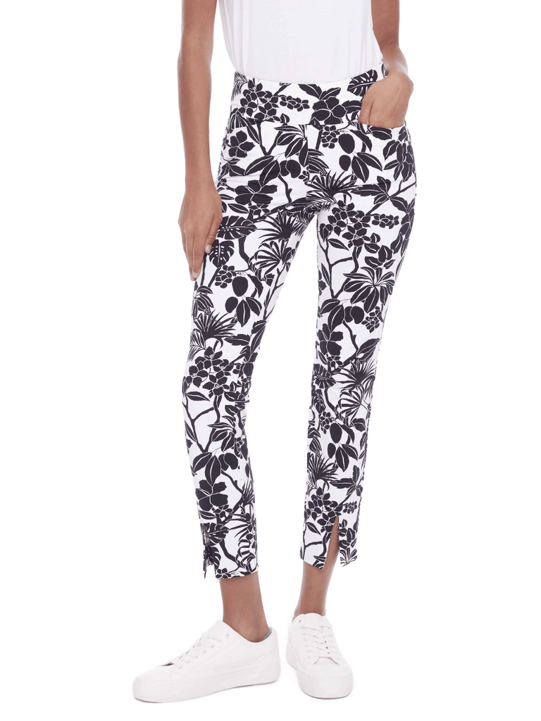 UP! PANTS Tummy Control Slim Ankle Pant 28" in Jasmine Print 68105 Up Pants Tummy control stockist online Australia flattering body contouring shaping pants high rise waistband signature of double bay Sydney fashion