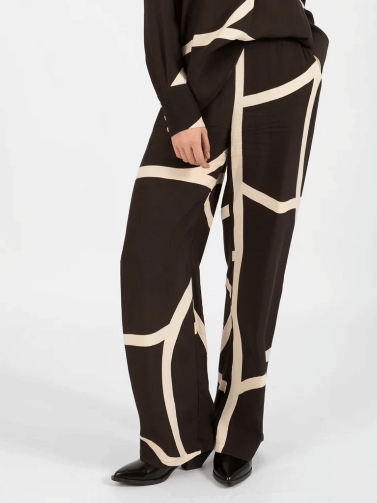 Coster Copenhagen Wide Leg Pull-On Pant in Field Print 3400 Coster Copenhagen Fashion brand official stockist sydney australia sustainable fashion made in denmark office wear womens clothing