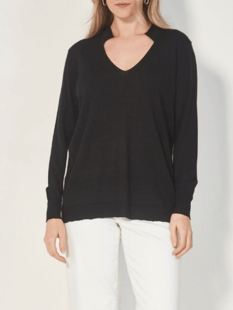 VERGE Manhattan Sweater in Black Verge Stockist Online Australia Signature of Double Bay Mature Fashion Acrobat Flattering