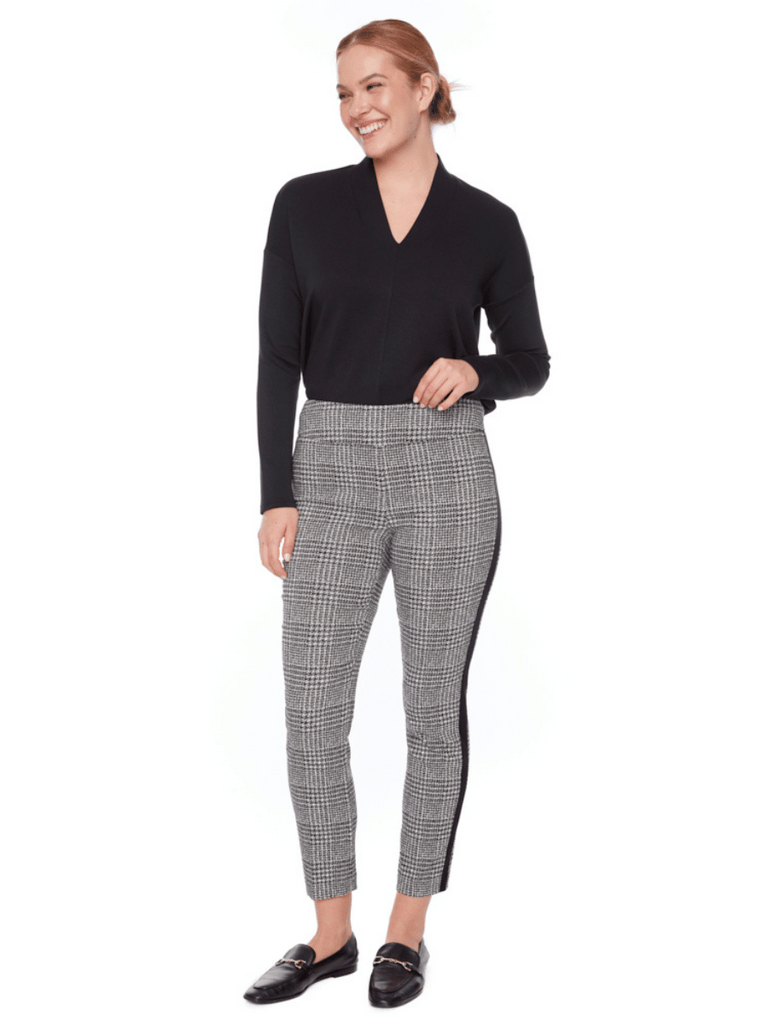 UP! PANTS 28" Arctic Plaid Techno Ankle Pant Up Pants Tummy control stockist online Australia flattering body contouring shaping pants high rise waistband signature of double bay Sydney fashion