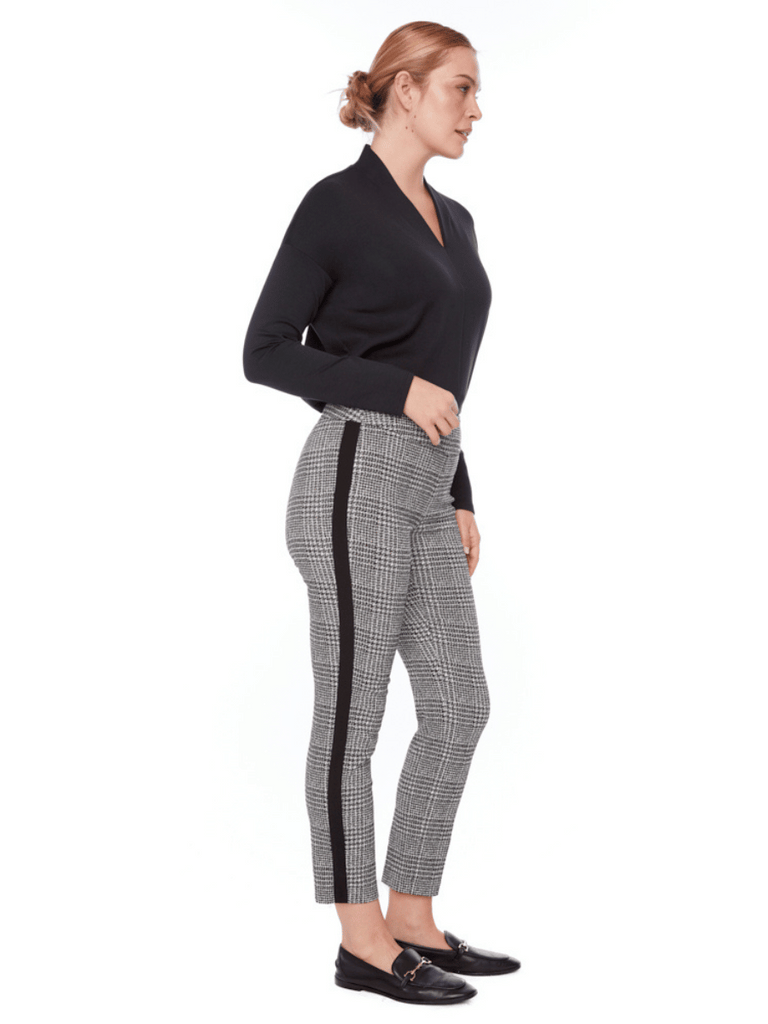 UP! PANTS 28" Arctic Plaid Techno Ankle Pant Up Pants Tummy control stockist online Australia flattering body contouring shaping pants high rise waistband signature of double bay Sydney fashion