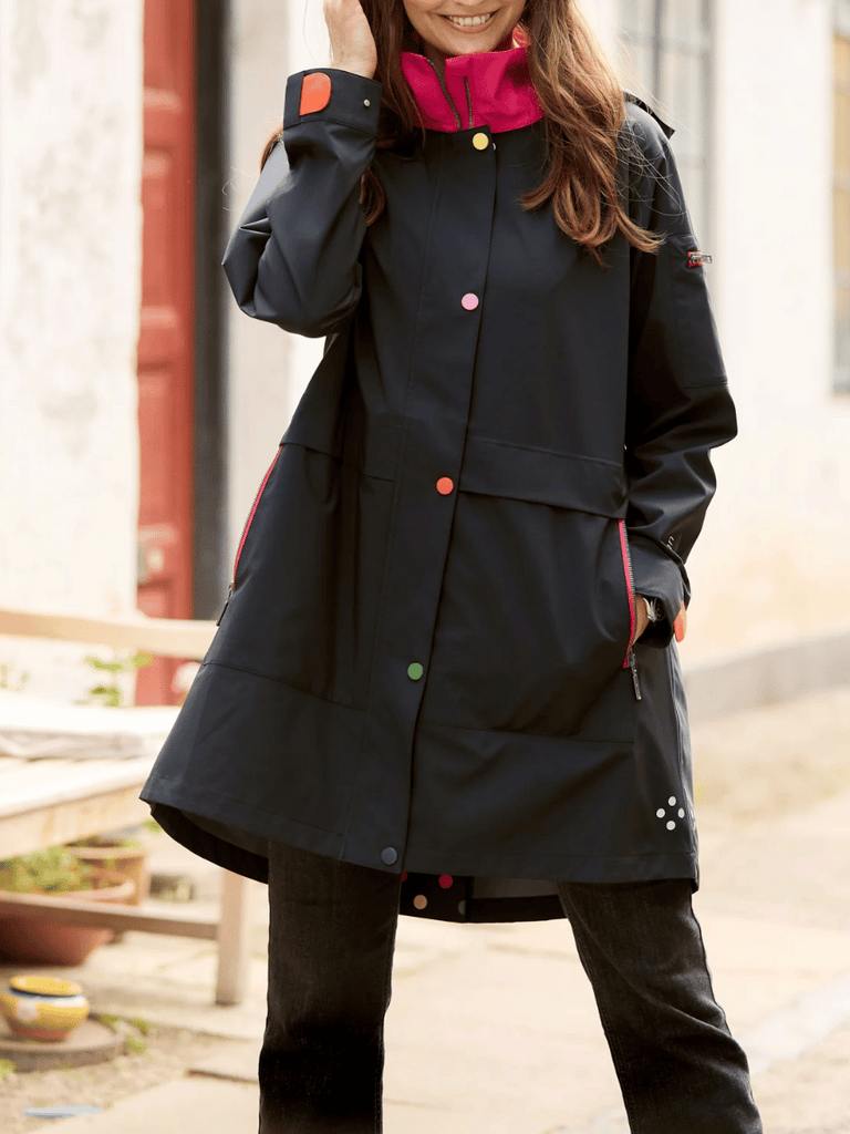 Regn Raincoats Hailey Raincoat in Black Regn women's raincoats blend functional and stylish elegant high-quality rainwear buy online signature of double bay official stockist sydney australia