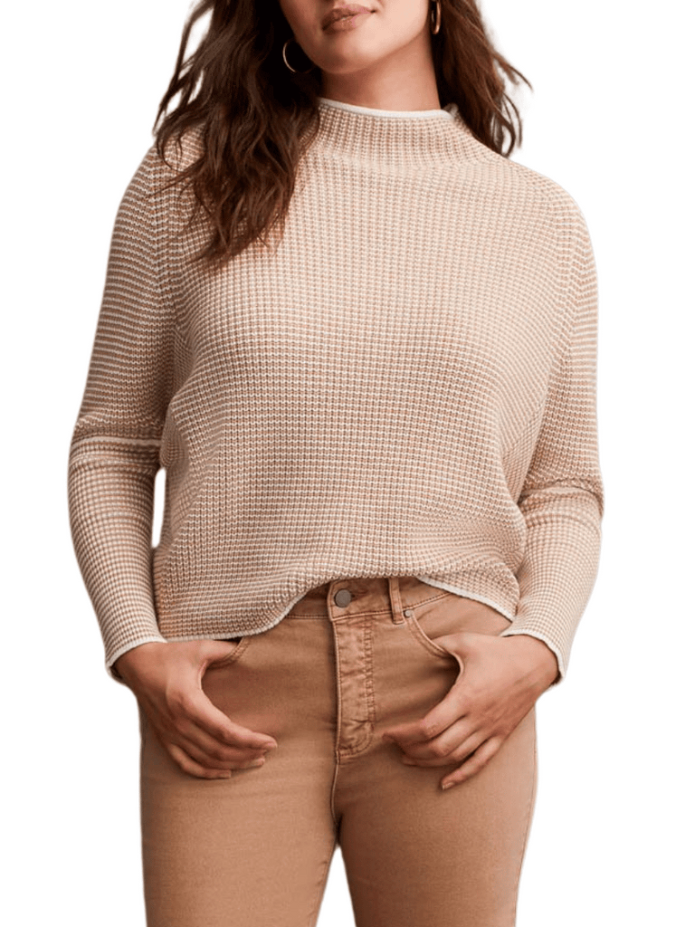 TRIBAL FASHION CANADA Long Sleeve Funnel Neck Sweater in Tan 19310 Official Tribal Fashion Canada Stockist Sydney Australia Online Buy Signature of Double Bay