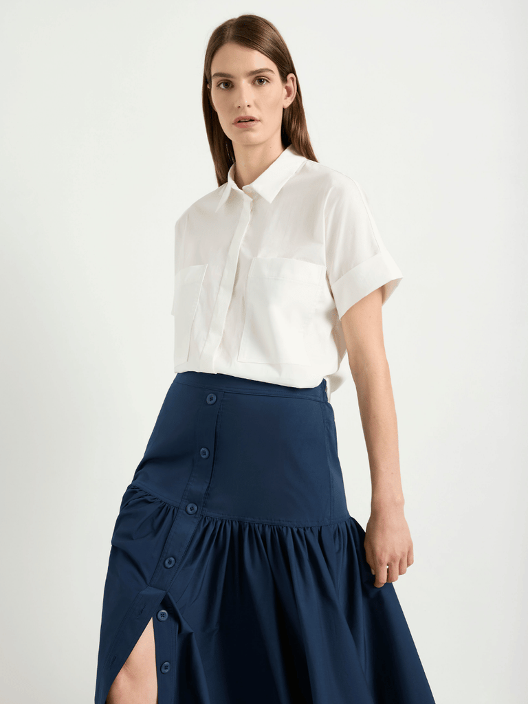 Mela Purdie Meridian Skirt in Sapphire Navy Blue 5806 Mela Purdie Stockist Online Australia Signature of Double Bay Tops Dresses Elegant Clothing