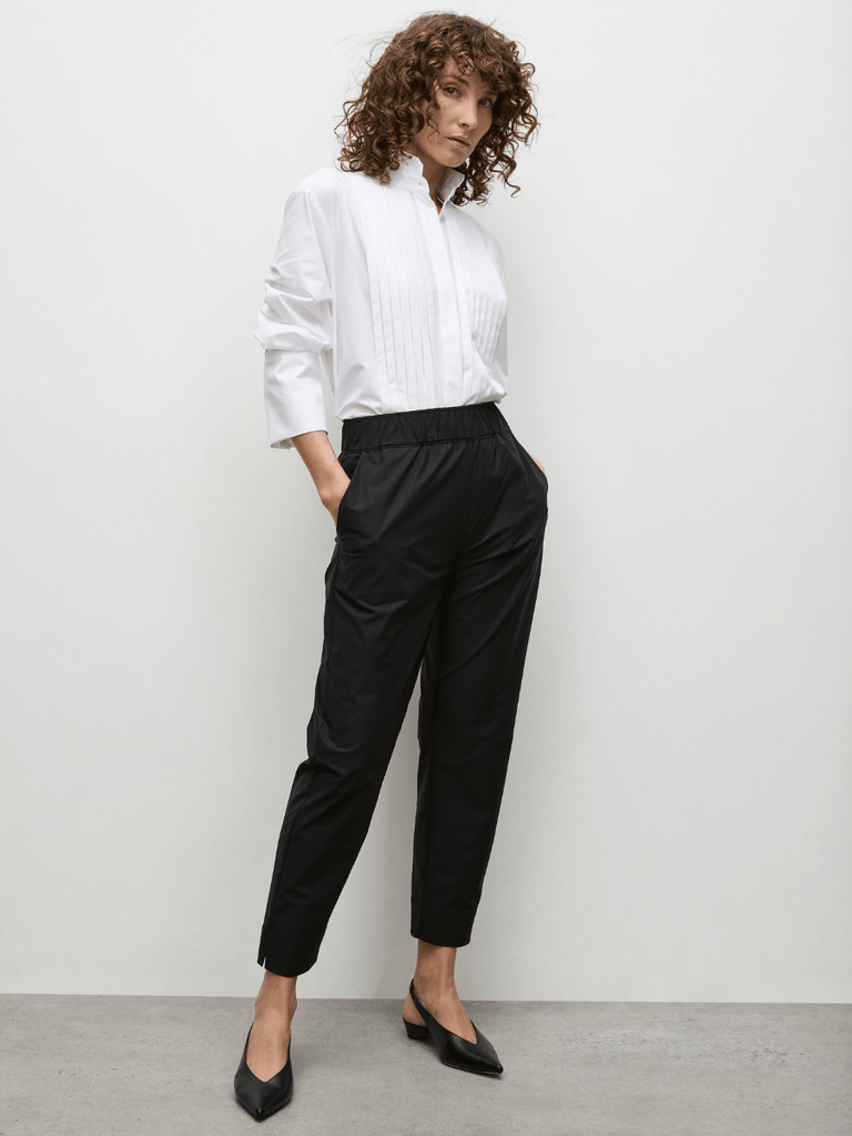 Mela Purdie Powder Tux Shirt in White Chalk White 8650 Mela Purdie Stockist Online Australia Signature of Double Bay Tops Dresses Elegant Clothing