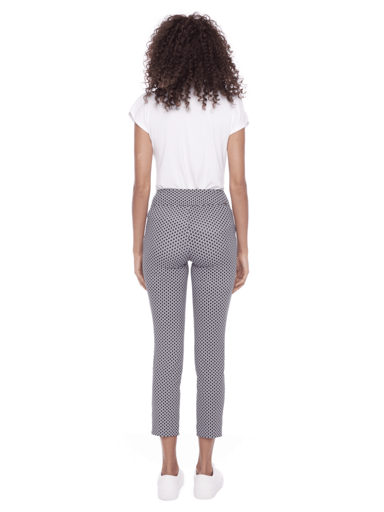 UP! PANTS Tummy Control Slim Ankle Pant 28" in Links Print 68106 Up Pants Tummy control stockist online Australia flattering body contouring shaping pants high rise waistband signature of double bay Sydney fashion