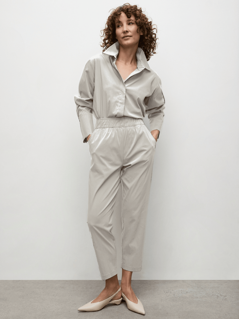 Mela Purdie Smooth Shirt in Putty 8560 Mela Purdie Stockist Online Australia Signature of Double Bay Tops Dresses Elegant Clothing