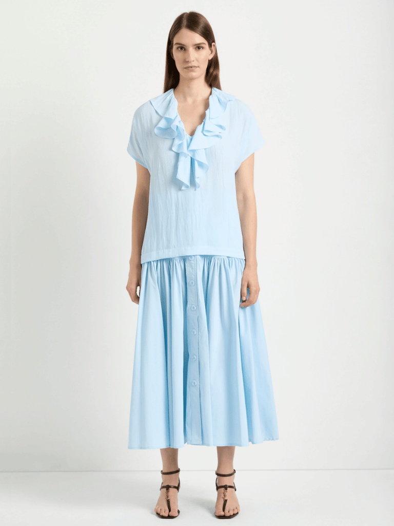 Mela Purdie Meridian Skirt in Ether Pale Blue 5806 Mela Purdie Stockist Online Australia Signature of Double Bay Tops Dresses Elegant Clothing