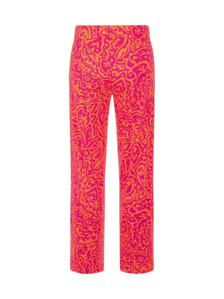 Raffaello Rossi Candice Straight Pant in Pink Abstract Paisley Print Raffaello Rossi european pant Candy Jersey Jogger Pant comfortable flattering pull on pant signature of double bay official stockist online in store sydney australia