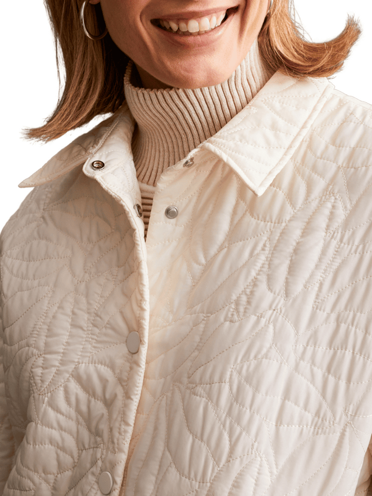 TRIBAL FASHION CANADA Quilted Snap Button Front Shacket in Cream Official Tribal Fashion Canada Stockist Sydney Australia Online Buy Signature of Double Bay