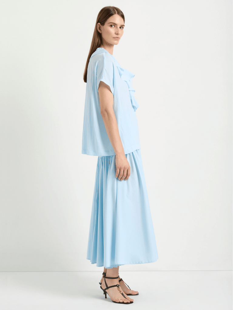 Mela Purdie Garland Shell in Ether Pale Blue 8477 Mela Purdie Stockist Online Australia Signature of Double Bay Tops Dresses Elegant Clothing