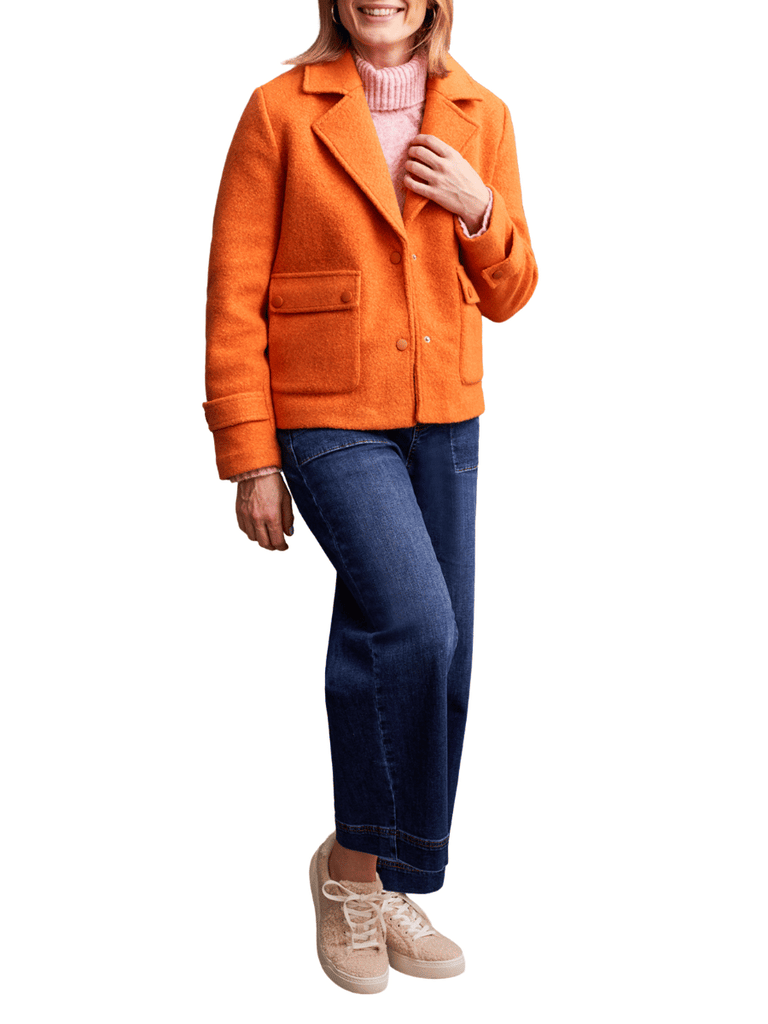 TRIBAL FASHION CANADA Snap Button Front Peacoat in Burnt Orange Official Tribal Fashion Canada Stockist Sydney Australia Online Buy Signature of Double Bay