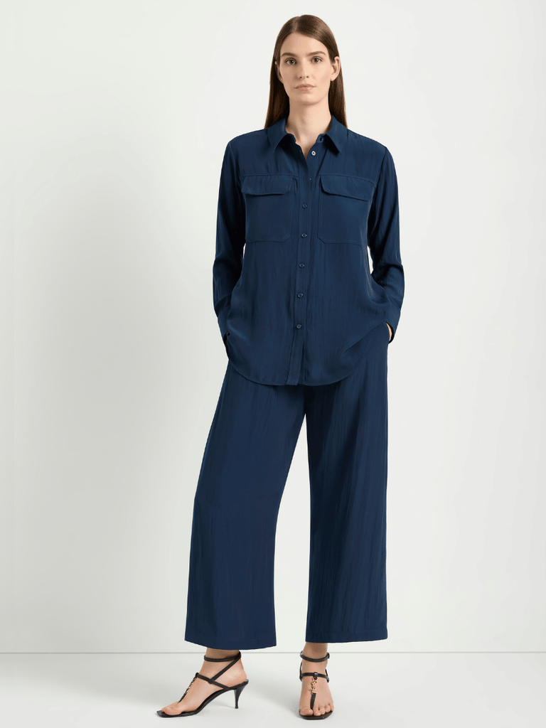 Mela Purdie Trunk Shirt in Sapphire Blue 8564 Mela Purdie Stockist Online Australia Signature of Double Bay Tops Dresses Elegant Clothing