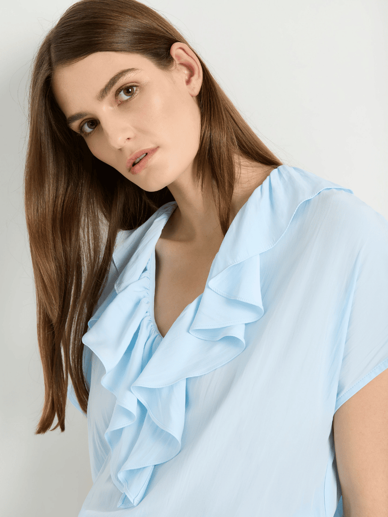 Mela Purdie Garland Shell in Ether Pale Blue 8477 Mela Purdie Stockist Online Australia Signature of Double Bay Tops Dresses Elegant Clothing