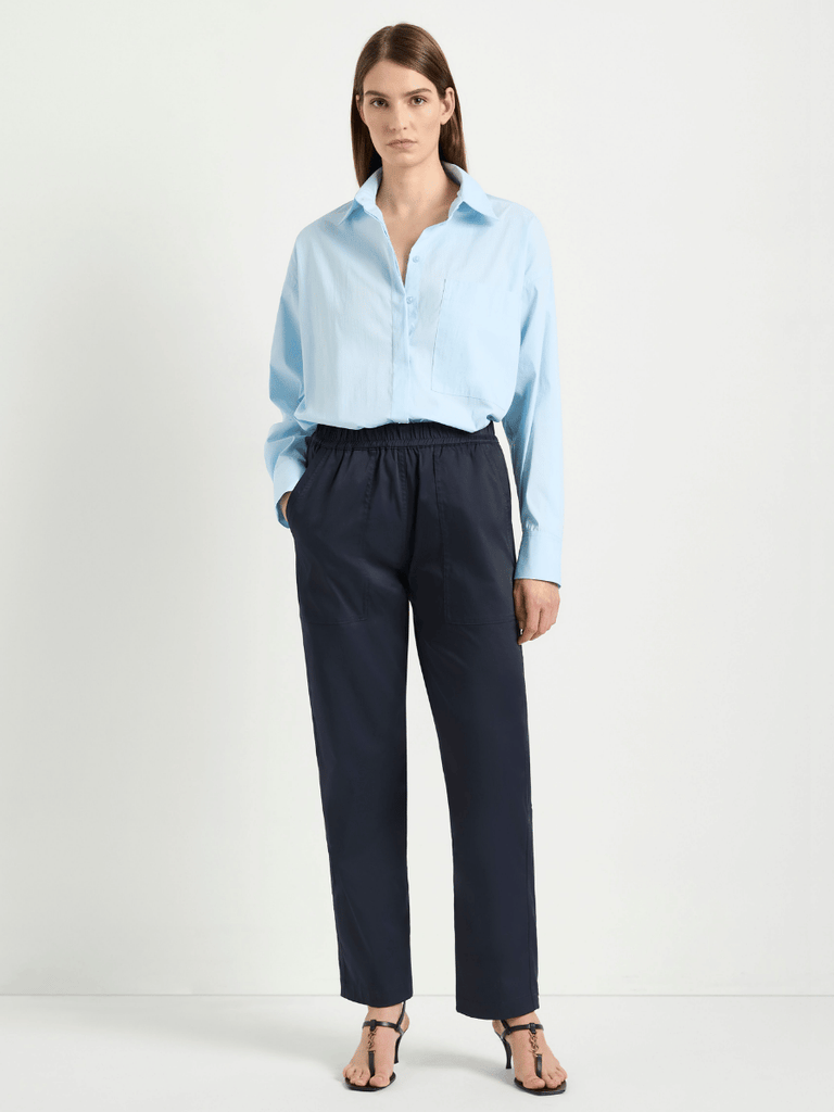 Mela Purdie Relaxed Button Front Pocket Shirt in Ether Pale Blue 8101 Mela Purdie Stockist Online Australia Signature of Double Bay Tops Dresses Elegant Clothing