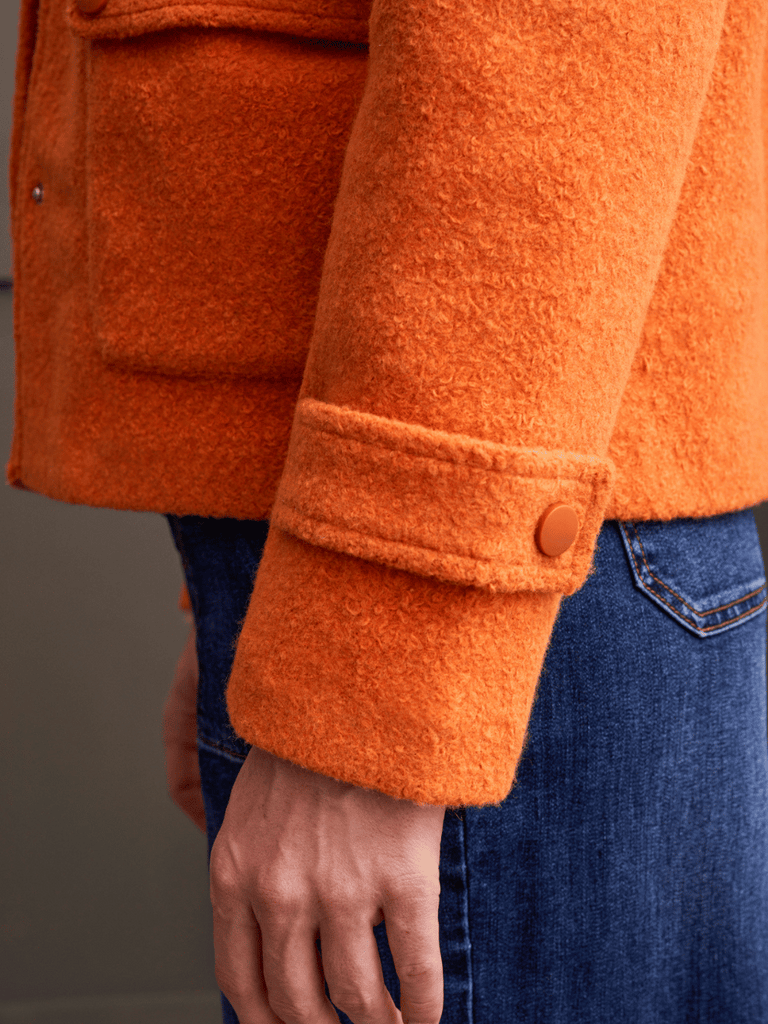 TRIBAL FASHION CANADA Snap Button Front Peacoat in Burnt Orange Official Tribal Fashion Canada Stockist Sydney Australia Online Buy Signature of Double Bay