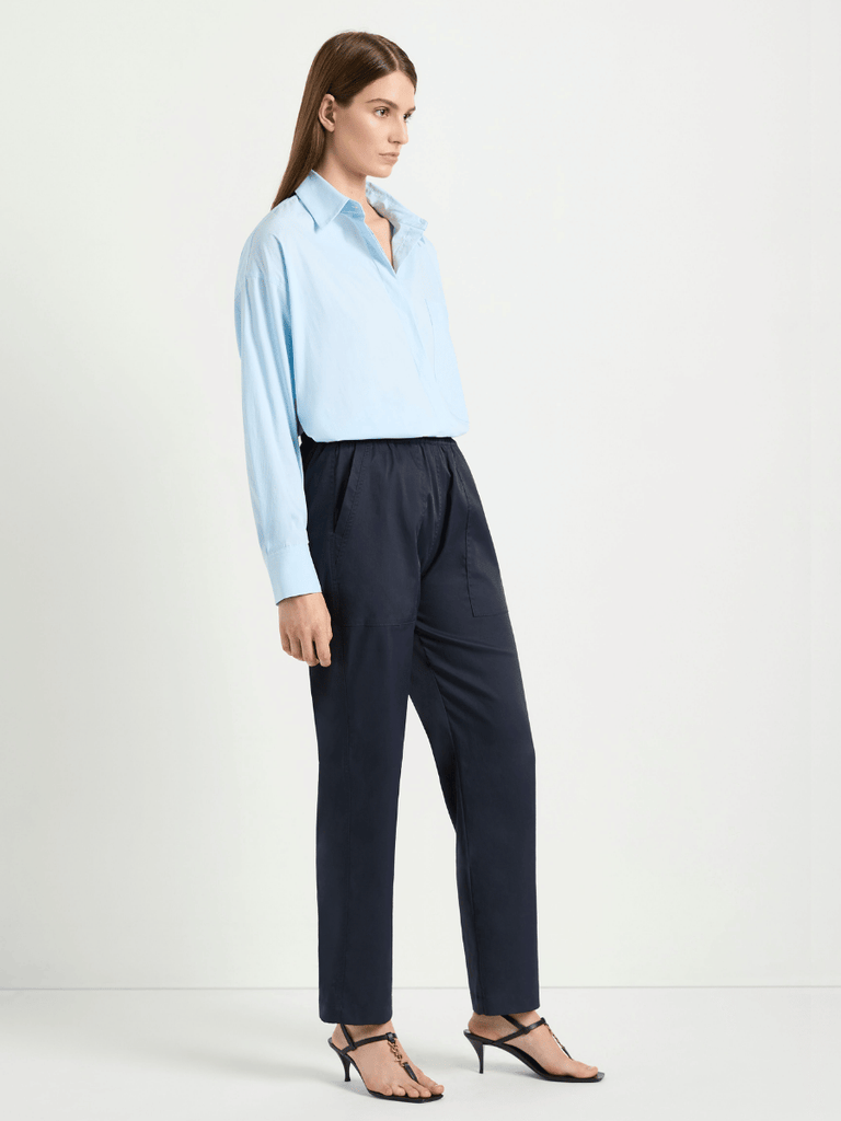 Mela Purdie Relaxed Button Front Pocket Shirt in Ether Pale Blue 8101 Mela Purdie Stockist Online Australia Signature of Double Bay Tops Dresses Elegant Clothing