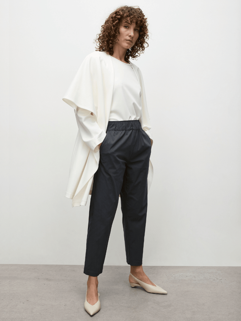 Mela Purdie Waterfall Plaza Duster Coat in Winter White 4185 Mela Purdie Stockist Online Australia Signature of Double Bay Tops Dresses Elegant Clothing