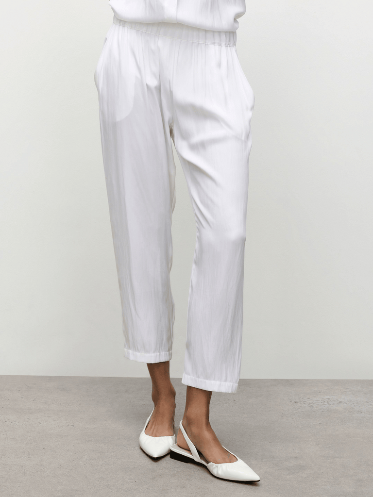 Mela Purdie Soft Capri Pant in White 1615 Mela Purdie Stockist Online Australia Signature of Double Bay Tops Dresses Elegant Clothing