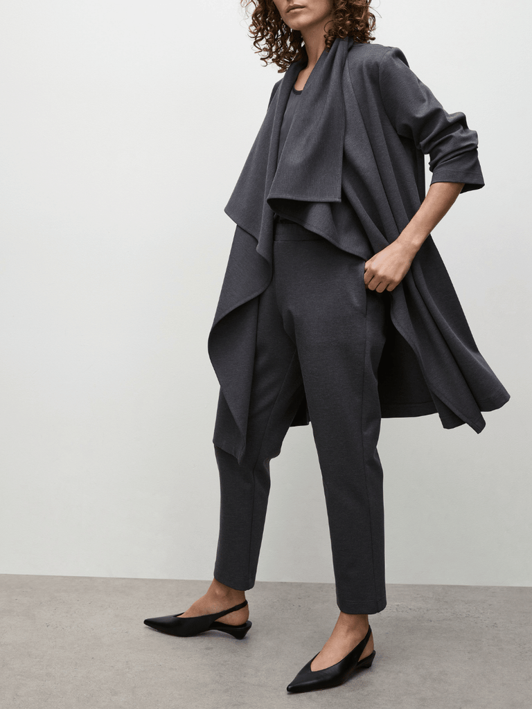 Mela Purdie Plaza Duster in Ebony Marl Grey 4185 Mela Purdie Stockist Online Australia Signature of Double Bay Tops Dresses Elegant Clothing