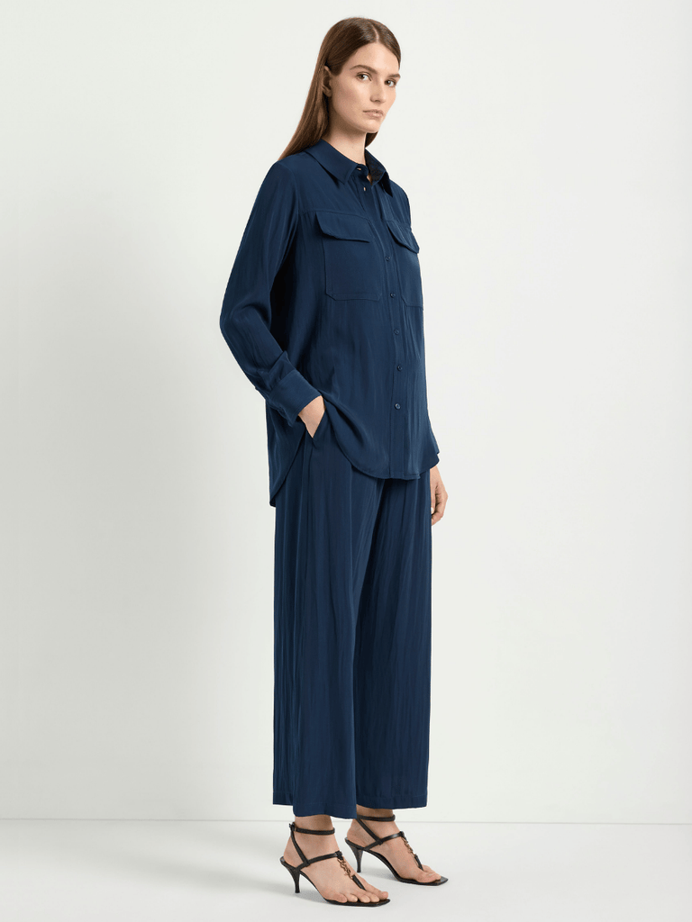 Mela Purdie Trunk Shirt in Sapphire Blue 8564 Mela Purdie Stockist Online Australia Signature of Double Bay Tops Dresses Elegant Clothing