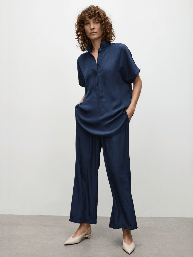 Mela Purdie Pace Pant in Galaxy Blue 1740 Mela Purdie Stockist Online Australia Signature of Double Bay Tops Dresses Elegant Clothing