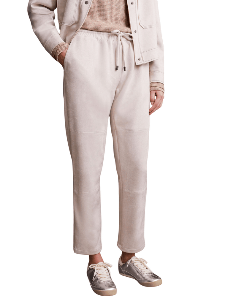 TRIBAL FASHION CANADA Suede Pull On Jogger Pant in Eggshell Official Tribal Fashion Canada Stockist Sydney Australia Online Buy Signature of Double Bay