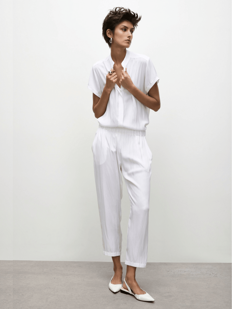 Mela Purdie Soft Capri Pant in White 1615 Mela Purdie Stockist Online Australia Signature of Double Bay Tops Dresses Elegant Clothing