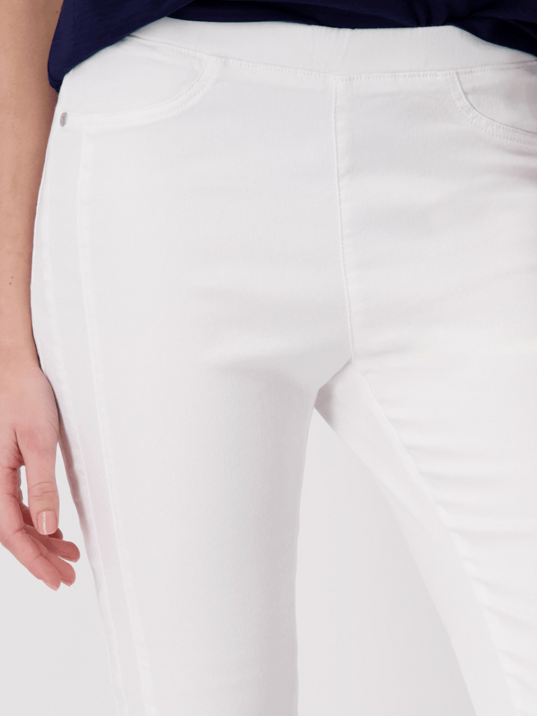 Monari Elastic Pull On Jeans in White Discover the Elegant Monari Collection at Signature of Double Bay, Shop Stylish Knitwear, Dresses, and Tops Online from Sydney's Premier Mature Fashion Boutique