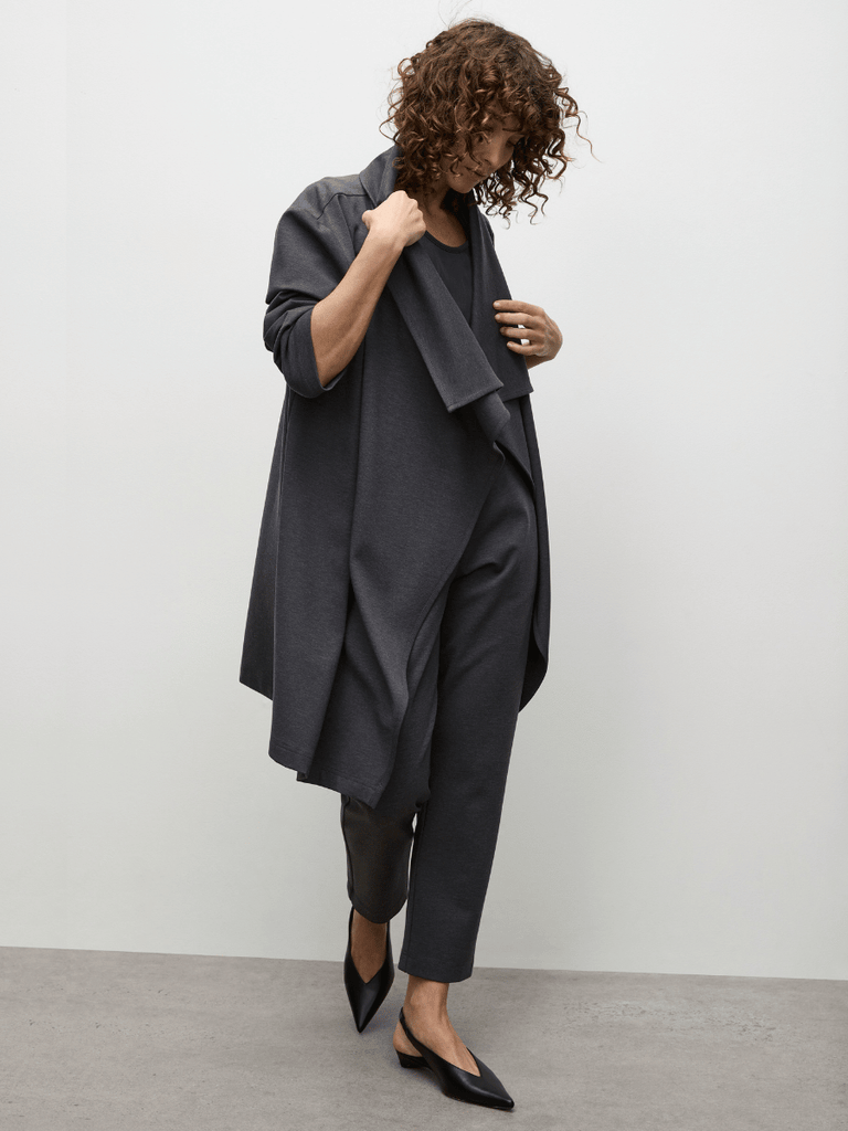 Mela Purdie Plaza Duster in Ebony Marl Grey 4185 Mela Purdie Stockist Online Australia Signature of Double Bay Tops Dresses Elegant Clothing