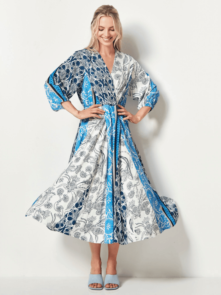 VERGE Imagine Print Dress 9323 Verge Stockist Online Australia Signature of Double Bay Mature Fashion Acrobat Flattering