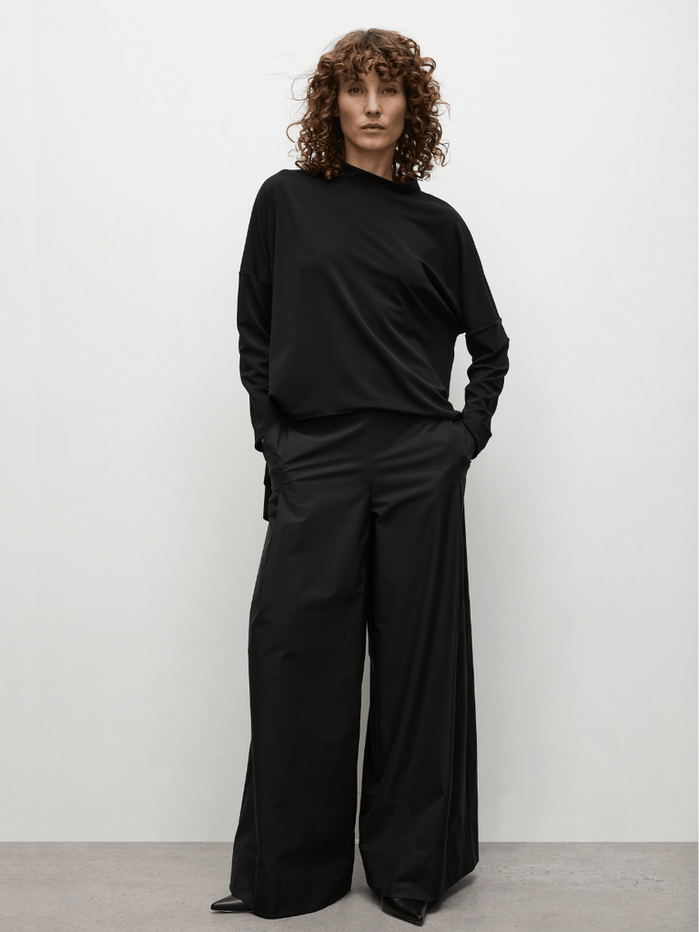 Mela Purdie Arc Sweater in Black 8617 Buy Mela Purdie Stockist Australia Online Signature of Double Bay Matte Jersey Blouses professional