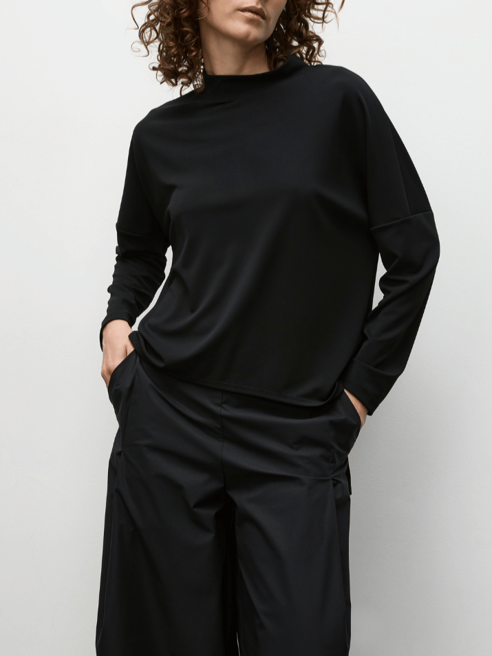 Mela Purdie Arc Sweater in Black 8617 Buy Mela Purdie Stockist Australia Online Signature of Double Bay Matte Jersey Blouses professional