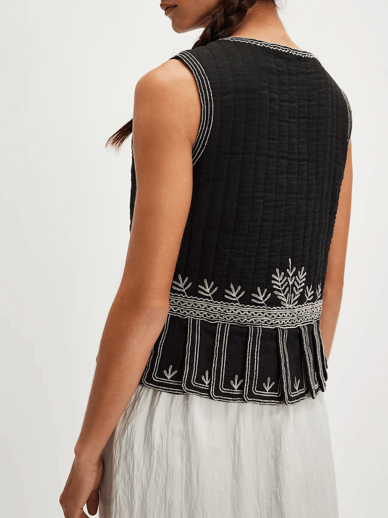 Maison Hotel Gabri Sagittarius Vest in Midnight Shop Maison Hotel online store shirts pants and dresses in Sydney Australia official stockist Maison Hotel buy Bohemian french style clothing with hand embroidery and vintage style