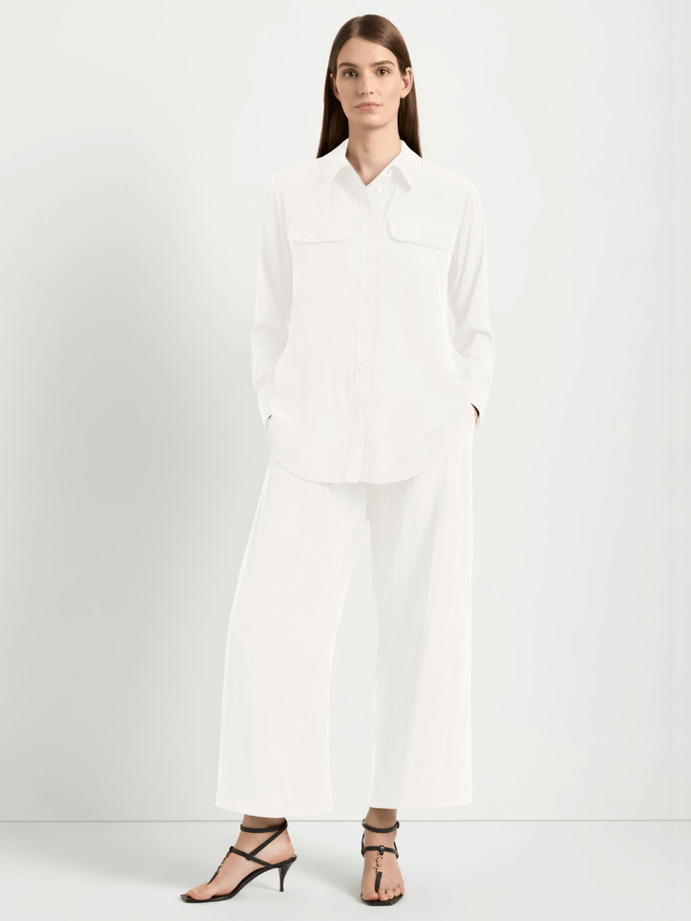 Mela Purdie Trunk Shirt in White 8564 Mela Purdie Stockist Online Australia Signature of Double Bay Tops Dresses Elegant Clothing