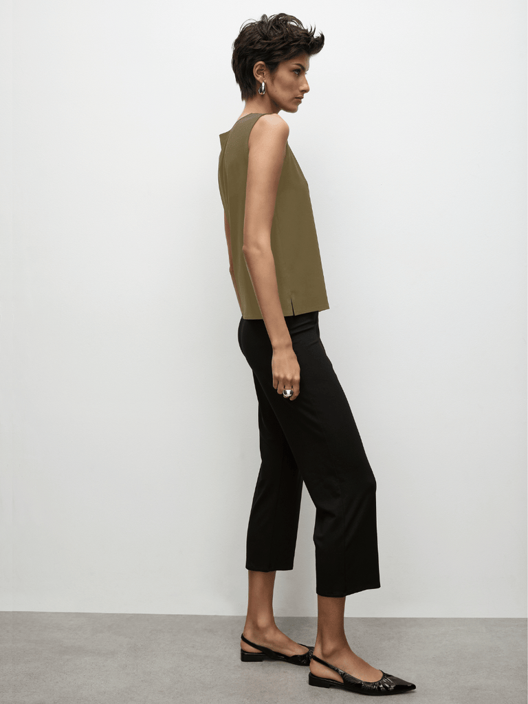 Mela Purdie Sleeveless Singlet Top Palazzo Shell in Zulu Olive Green 284 Mela Purdie Stockist Online Australia Signature of Double Bay Tops Dresses Elegant Clothing