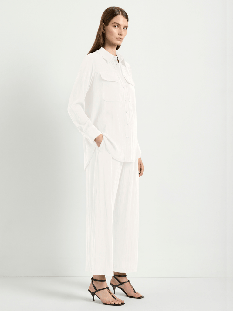 Mela Purdie Trunk Shirt in White 8564 Mela Purdie Stockist Online Australia Signature of Double Bay Tops Dresses Elegant Clothing