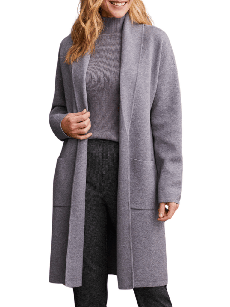 TRIBAL FASHION CANADA Longline Open Coat-Cardigan in Charcoal Official Tribal Fashion Canada Stockist Sydney Australia Online Buy Signature of Double Bay