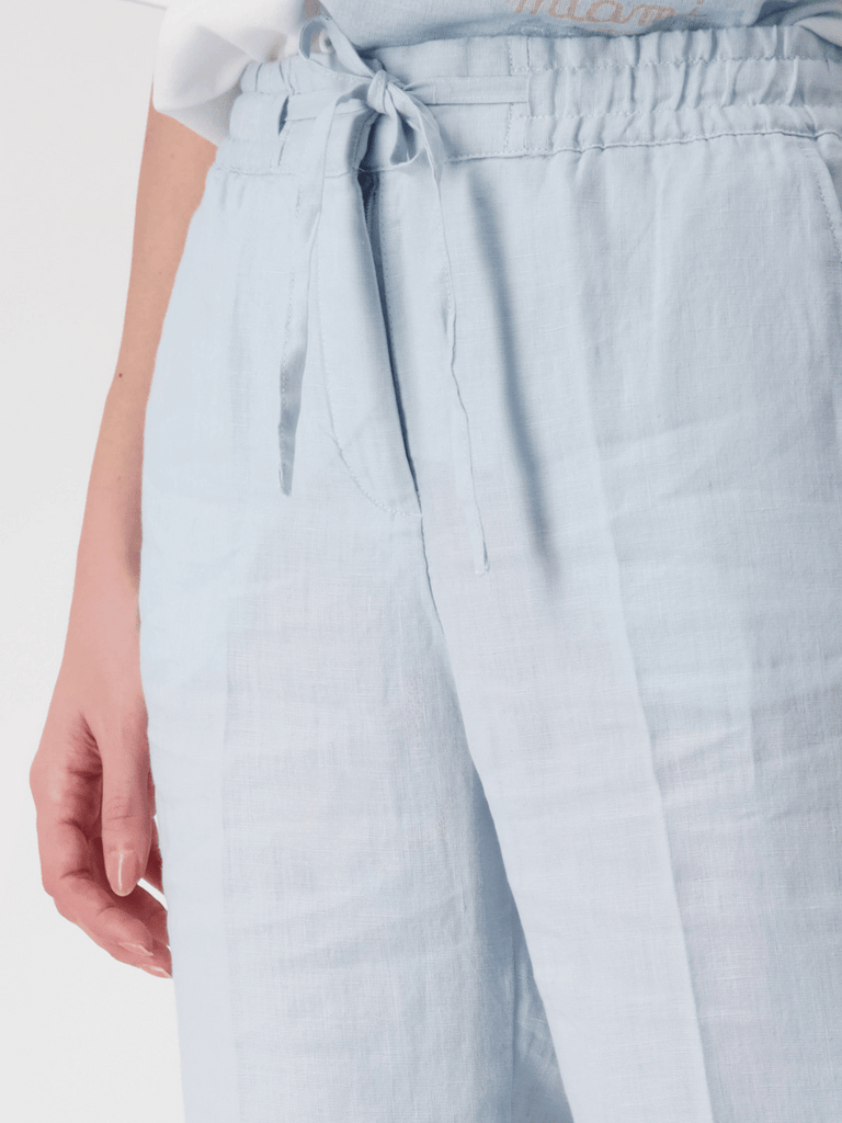 Monari 7/8 Length Linen Straight Leg Pant in Sky Blue Discover the Elegant Monari Collection at Signature of Double Bay, Shop Stylish Knitwear, Dresses, and Tops Online from Sydney's Premier Mature Fashion Boutique