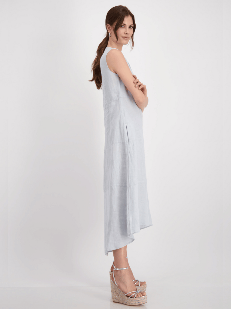 Monari Sleeveless Linen Maxi Dress in Sky Blue Discover the Elegant Monari Collection at Signature of Double Bay, Shop Stylish Knitwear, Dresses, and Tops Online from Sydney's Premier Mature Fashion Boutique