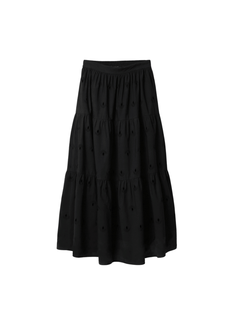 Desigual Embroidered Midi Skirt in Black FW05 Desigual Stockist Online Signature of Double Bay European Spanish Fashion Mature Fashion jackets Blazers dresses shirts