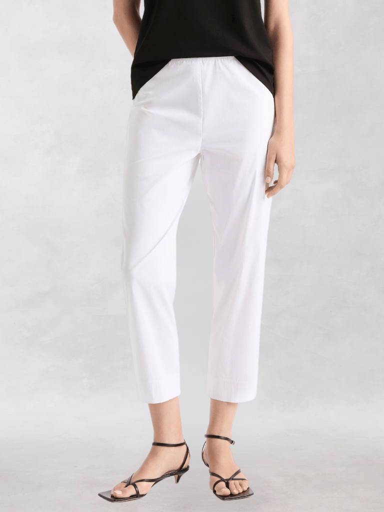 Mela Purdie Cropped Pant in White 1348 Mela Purdie Stockist Online Australia Signature of Double Bay Tops Dresses Elegant Clothing